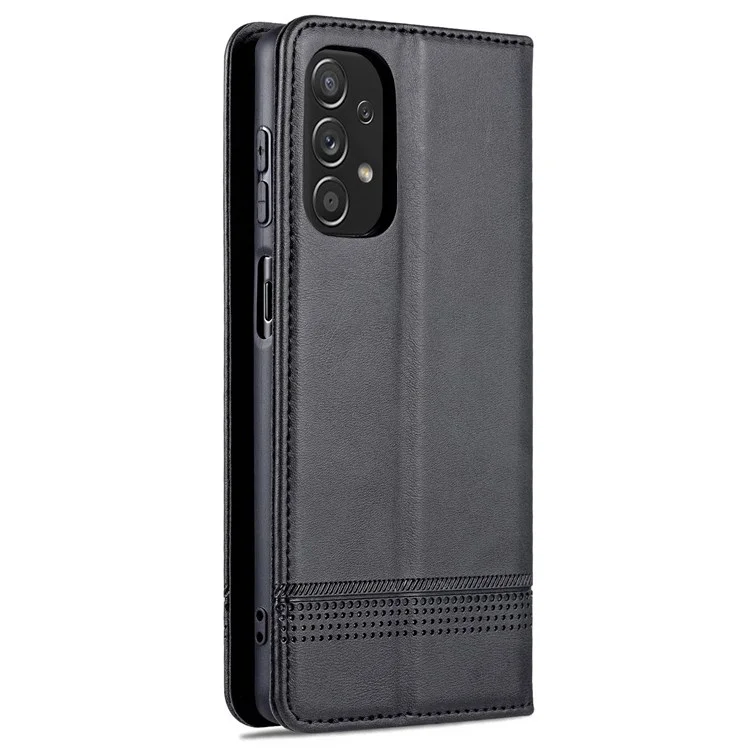 AZNS Wallet Handyhülle für Samsung Galaxy A23 4G / 5G (Globale Version) PU-Leder Folio Flip Cover Magnetverschluss Strukturierte Telefon-Schutzhülle mit Ständer - Schwarz