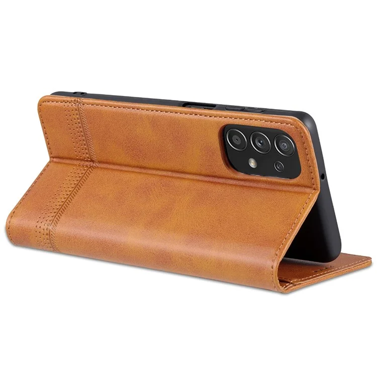 Case de Teléfono de Billetera AZNS Para Samsung Galaxy A23 4G (165.4 x 76.9 x 8.4 Mm) PU Folio Folio Folio Cierre Magnético Protector de Teléfono Texturizado Con Soporte - Marrón