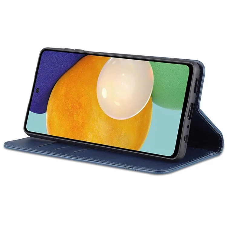 AZNS Portefeuille Case de Téléphone Pour Samsung Galaxy A23 4G (165,4 x 76,9 x 8,4 Mm) PU Couber Flip Couverture Magnétique Ferme de Téléphone Texturé Protecteur Avec Support - Bleu