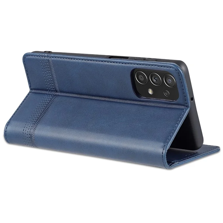 AZNS Portefeuille Case de Téléphone Pour Samsung Galaxy A23 4G (165,4 x 76,9 x 8,4 Mm) PU Couber Flip Couverture Magnétique Ferme de Téléphone Texturé Protecteur Avec Support - Bleu