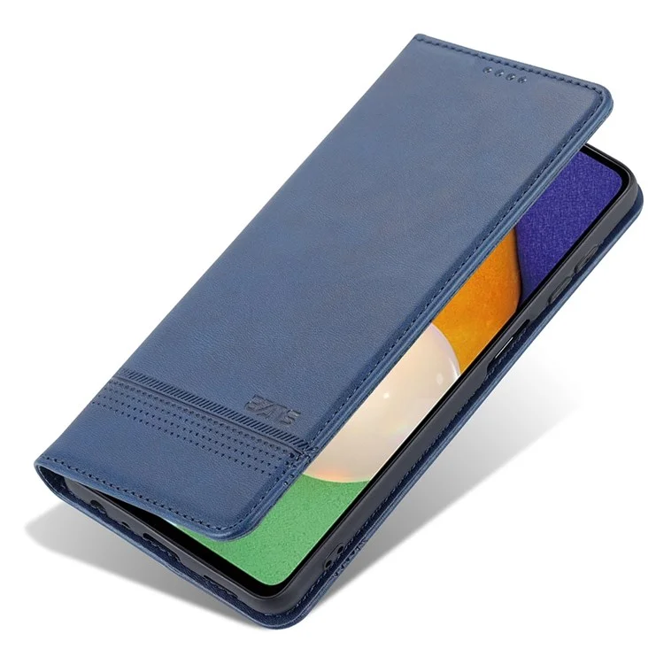 AZNS Portefeuille Case de Téléphone Pour Samsung Galaxy A23 4G (165,4 x 76,9 x 8,4 Mm) PU Couber Flip Couverture Magnétique Ferme de Téléphone Texturé Protecteur Avec Support - Bleu