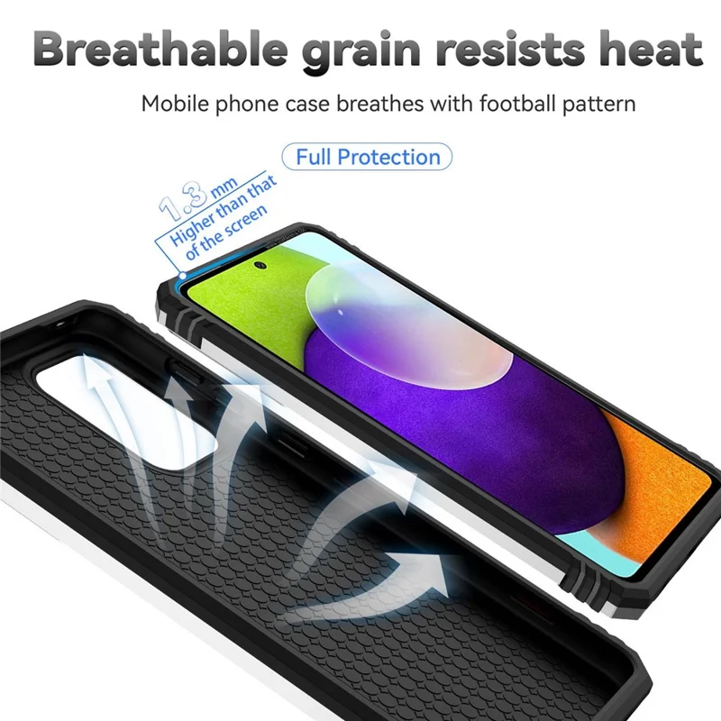 For Samsung Galaxy A73 5G Camera Protection Case Soft TPU + Hard PC Hybrid Design Shock Absorption Protective Cover with Rotating Ring Kickstand - Silver