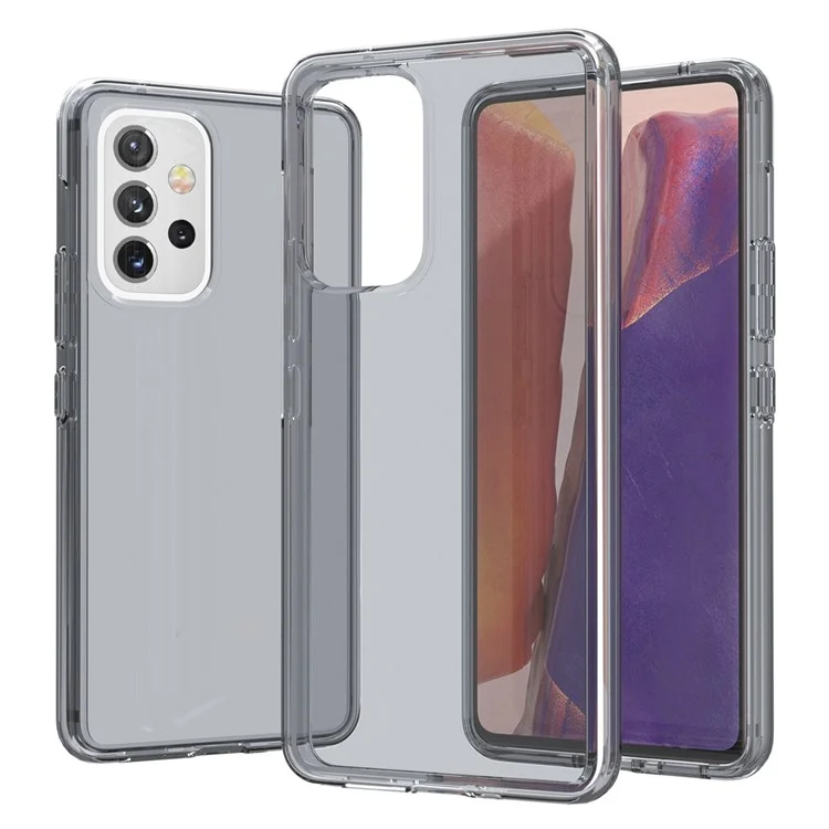 For Samsung Galaxy A53 5G Thicken Clear PC + TPU Phone Case Anti-Drop Protective Cover - Transparent Grey