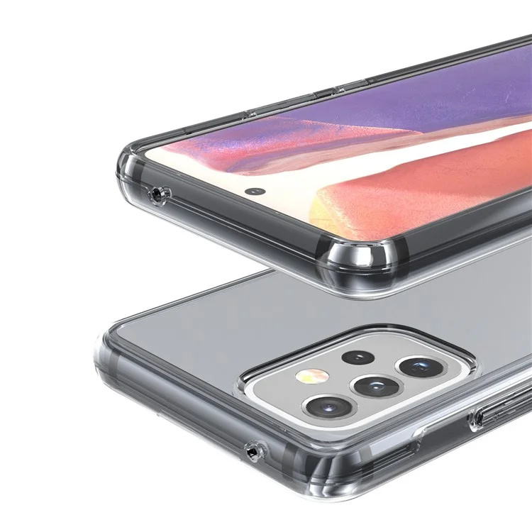 For Samsung Galaxy A53 5G Thicken Clear PC + TPU Phone Case Anti-Drop Protective Cover - Transparent Grey