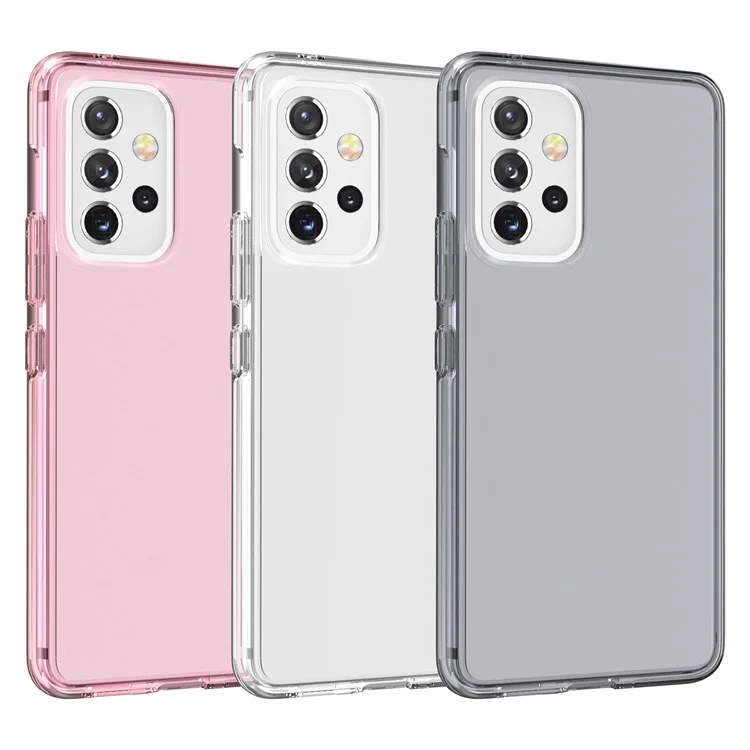 For Samsung Galaxy A53 5G Thicken Clear PC + TPU Phone Case Anti-Drop Protective Cover - Transparent Grey