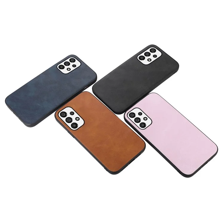 Para Samsung Galaxy A23 4G (165.4 x 76.9 x 8.4 Mm) Leather PU Texturizado + PC + TPU Mobile Case Shell - Azul