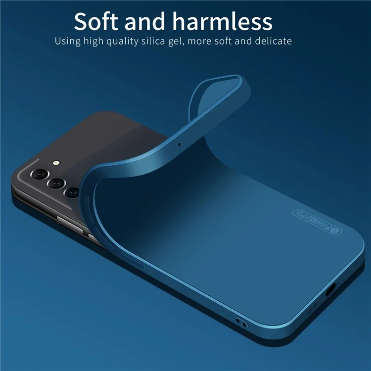 PINWUYO Soft TPU Phone Case for Samsung Galaxy S21 FE 5G, Precise Cutout Anti-Scratch Protective Phone Cover - Blue