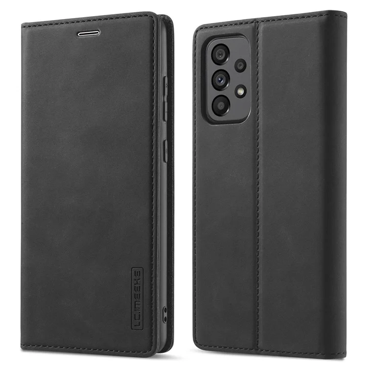 Lc. Imeeke Wallet Style Hülle Für Samsung Galaxy A73 5G, Anti-kratzer-gut Geschütztes Stand PU Leder Strong Magnetic Saug Telefonabdeckung - Schwarz