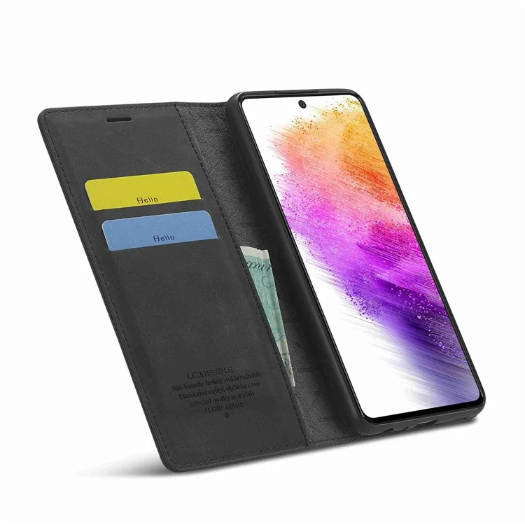 Lc. Étui de Style Portefeuille Imeeke Pour Samsung Galaxy A73 5G, Anti-rayures Bien Protégé Supporte pu Couverture Téléphonique Magnétique Forte D'aspiration Magnétique - le Noir