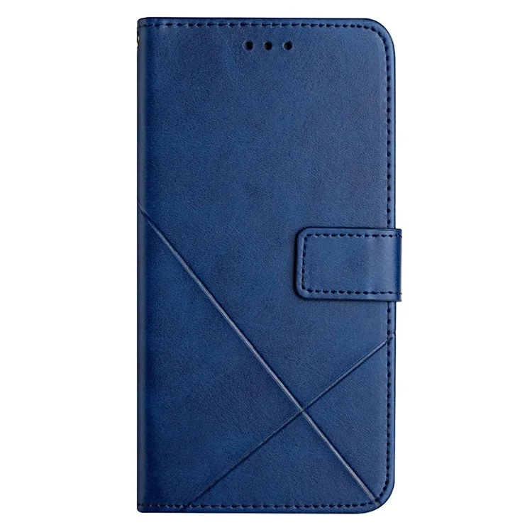 Ligne de Couleur Continue Impression de la Coquille de Téléphone en Cuir PU Pour Samsung Galaxy A13 4G, Portefeuille Flio Flip Pliable de Conception de Conception - Bleu