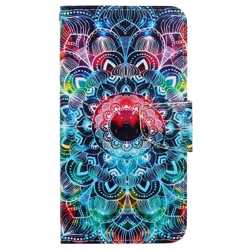 Mønsterprintet krydset struktur PU-læderet tilbehør til Samsung Galaxy A13 4G, fuld dækning folio flip wallet læder stået telefonbeskyttelse + rem - Mandala mønster/stor