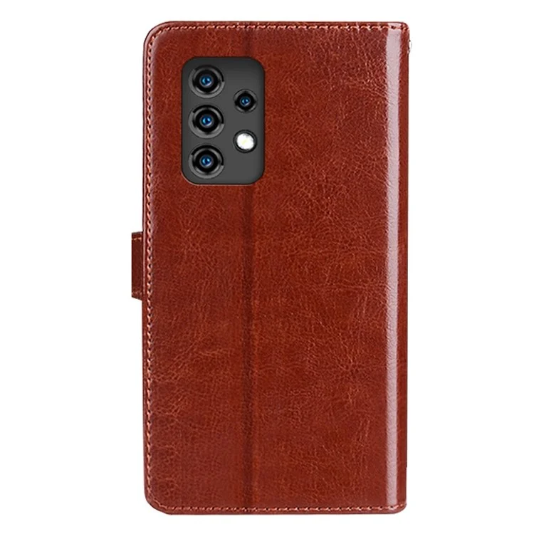 Idewei Crazy Horse Textured Case Para Samsung Galaxy A53 5G, PU Leather Willet Book Folio Vista de Soporte Vista - Azul Oscuro