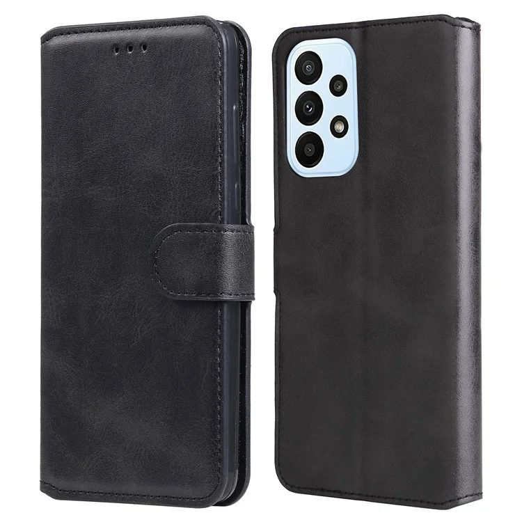 Para Samsung Galaxy A23 5G (Versão Global) / 4G / M23 5G / F23 5G Capa de Carteira de Couro PU com Fecho Magnético Ajustável - Preto