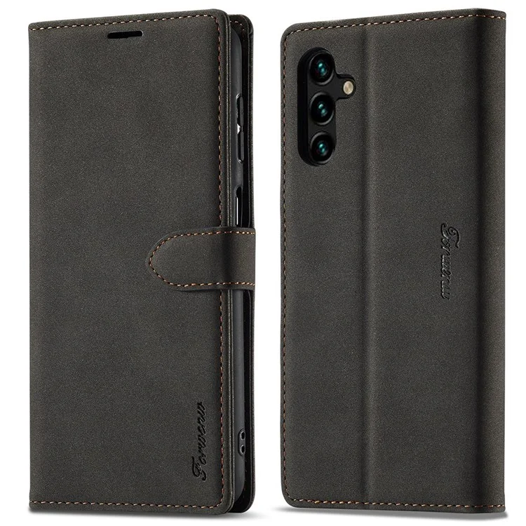 Forwenw Serie F1 Per Samsung Galaxy A13 5G PU Flip Case Flip Case Worthing Visualizzazione Accessori Per Telefoni Cellulari Cover- Nero