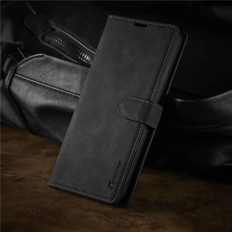 Forwenw Serie F1 Per Samsung Galaxy A13 5G PU Flip Case Flip Case Worthing Visualizzazione Accessori Per Telefoni Cellulari Cover- Nero
