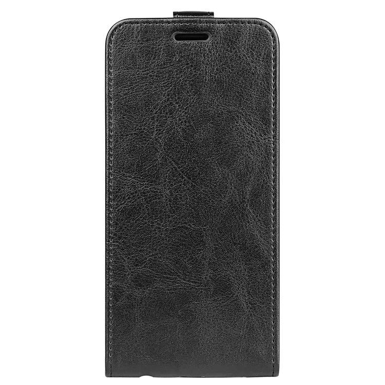 For Samsung Galaxy M53 5G Crazy Horse Texture Vertical Flip PU Leather Case Card Holder Phone Cover - Black
