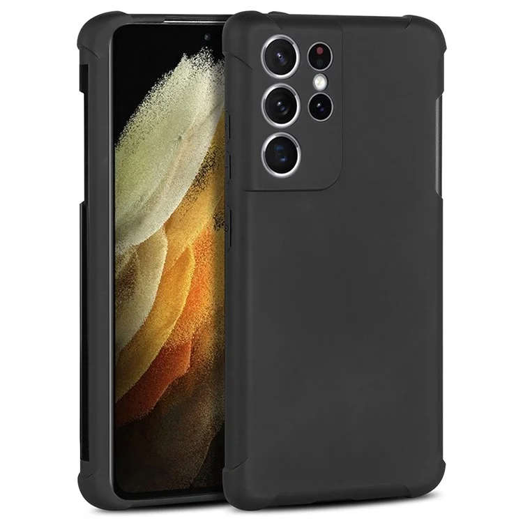 Para Samsung Galaxy S21 Ultra 5G Anti-impressão digital Matte Soft TPU Cell Phone Case Cover com Suporte para Caneta
