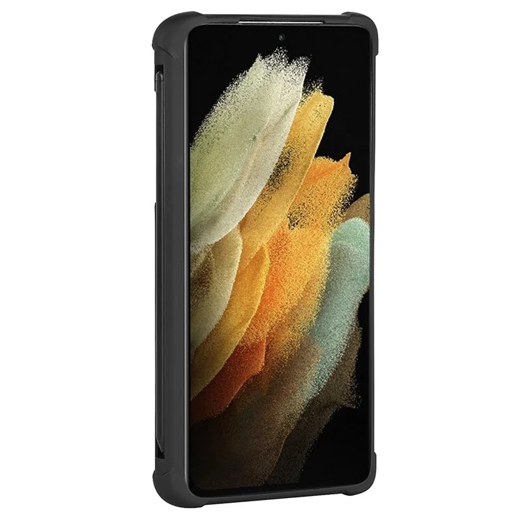 Para Samsung Galaxy S21 Ultra 5G Anti-impressão digital Matte Soft TPU Cell Phone Case Cover com Suporte para Caneta