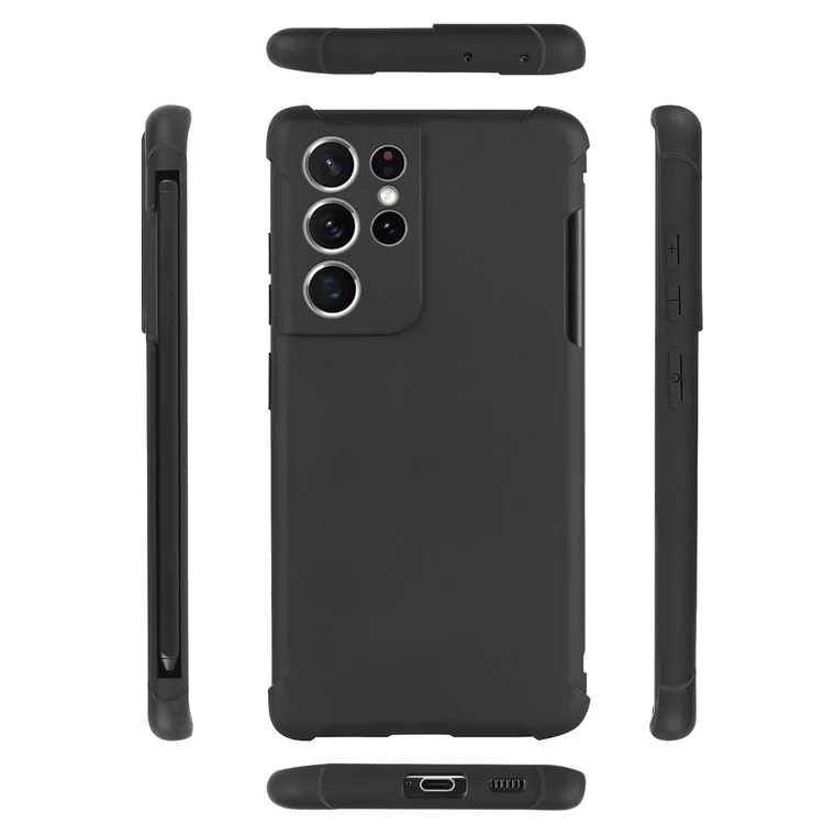 Para Samsung Galaxy S21 Ultra 5G Anti-impressão digital Matte Soft TPU Cell Phone Case Cover com Suporte para Caneta