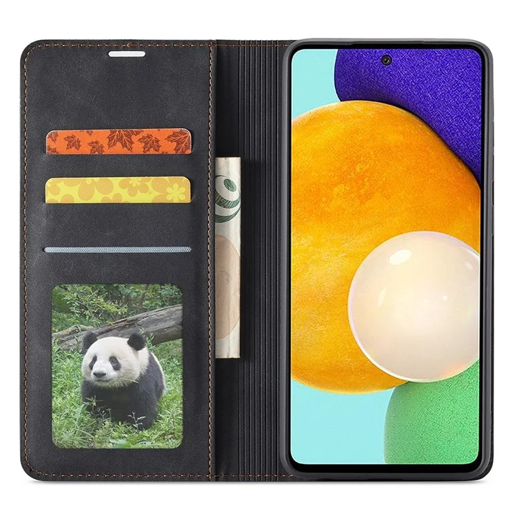 FORWENW pour Samsung Galaxy A23 5G (version mondiale) / 4G Fantasy Series Skin-touch PU Leather Stand Wallet Style Well-protected Anti-fall Mobile Phone Case - Noir