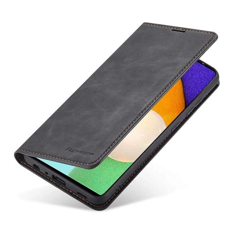 FORWENW pour Samsung Galaxy A23 5G (version mondiale) / 4G Fantasy Series Skin-touch PU Leather Stand Wallet Style Well-protected Anti-fall Mobile Phone Case - Noir