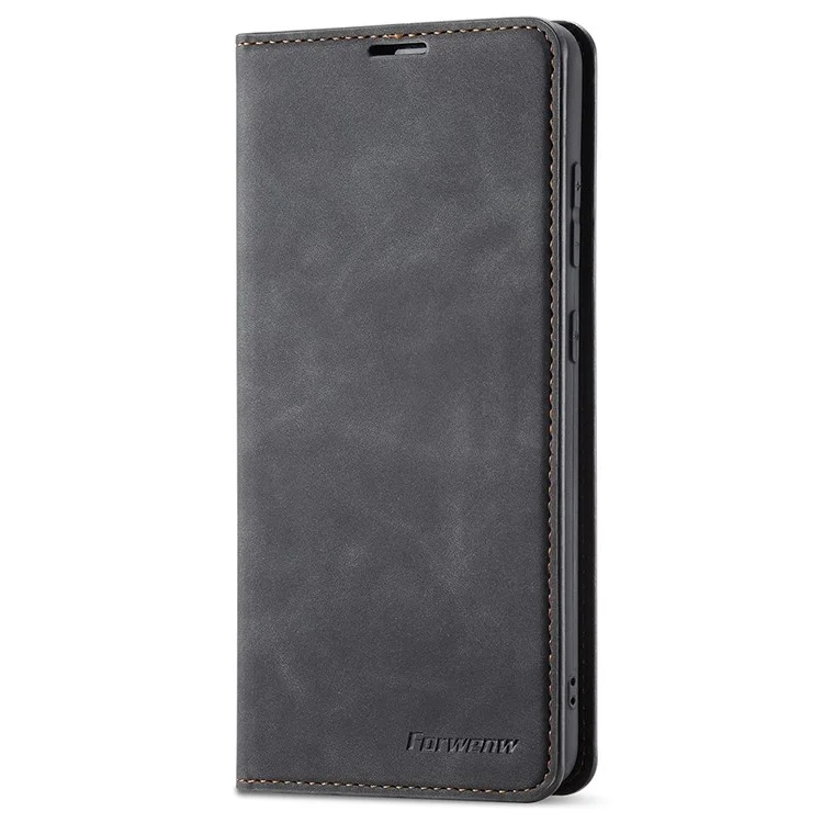 FORWENW pour Samsung Galaxy A23 5G (version mondiale) / 4G Fantasy Series Skin-touch PU Leather Stand Wallet Style Well-protected Anti-fall Mobile Phone Case - Noir