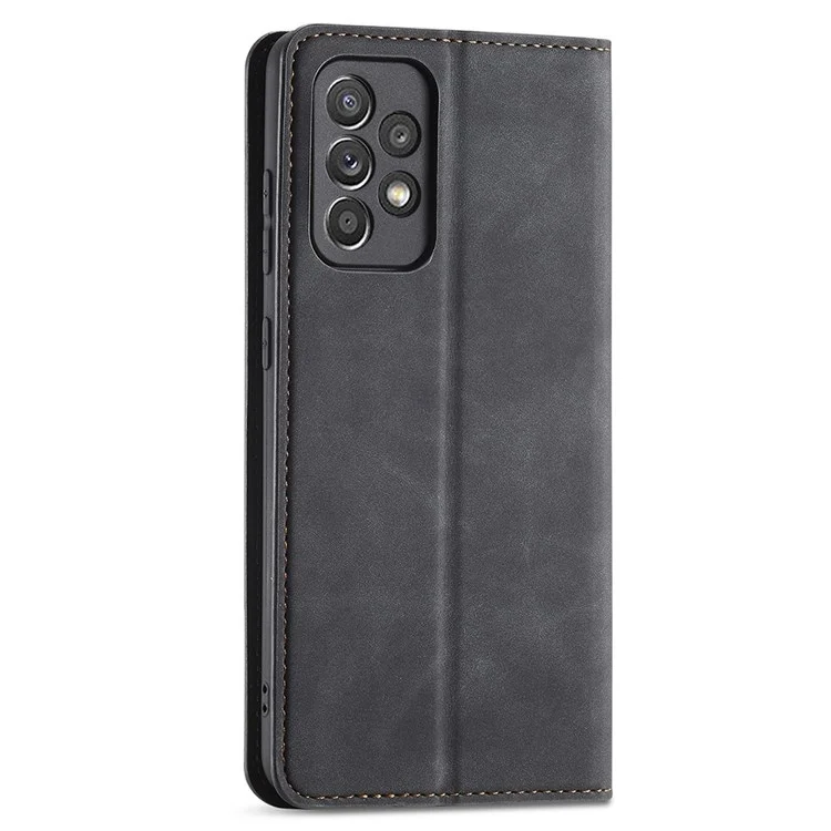 FORWENW pour Samsung Galaxy A23 5G (version mondiale) / 4G Fantasy Series Skin-touch PU Leather Stand Wallet Style Well-protected Anti-fall Mobile Phone Case - Noir