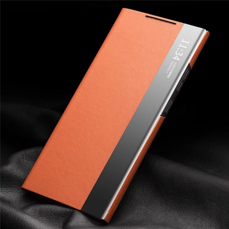 QIALINO Pour Samsung Galaxy Note20 Ultra/Note20 Ultra 5G Étui à rabat en cuir véritable de vache avec réveil/veille automatique - Noir