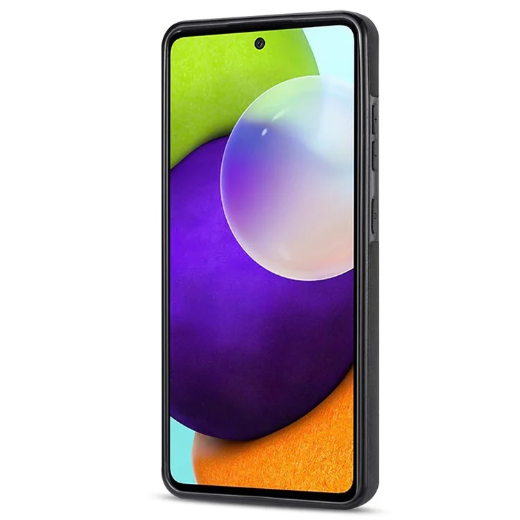 Per Samsung Galaxy A53 5G Card Pocket Kickstand Design Protector Line Splicing Imprinting PU Leather Anti-drop Phone Case - Nero