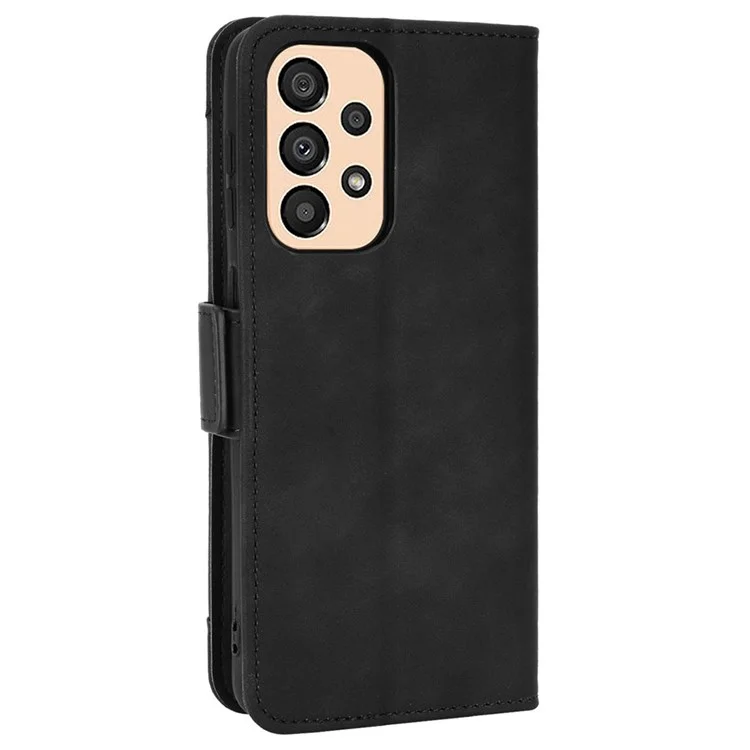 Pour Samsung Galaxy A23 5G (Version mondiale) / 4G / M23 5G / F23 5G Emplacement pour plusieurs cartes Étui portefeuille en cuir PU avec fermoir magnétique et support - Noir