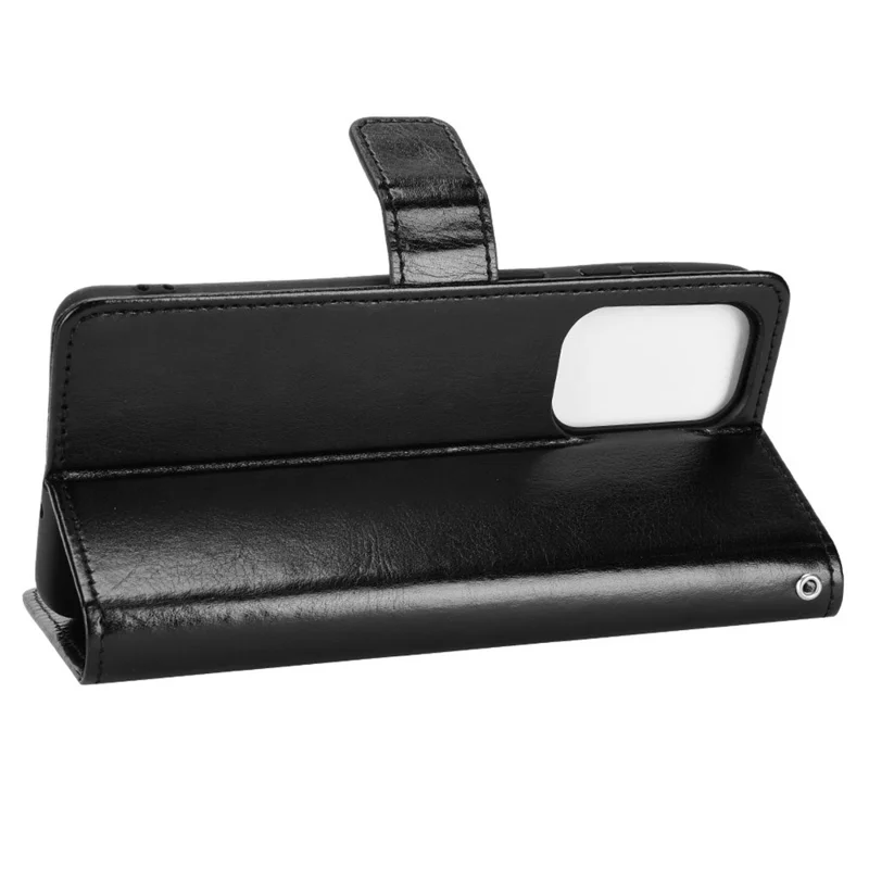 Per Samsung Galaxy A33 5G PU Phallet Cetto Case Crazzo Tersutura Coperchio di Visualizza - Nero