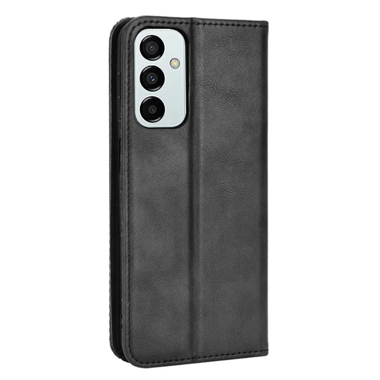 Pour Samsung Galaxy M23 5G / F23 5G Vintage PU le Cuir Portefeuille Mosaïque Mosaïque Imprimé Automatique Clôticage Magnetic Flip Stand Téléphone Couverture - le Noir