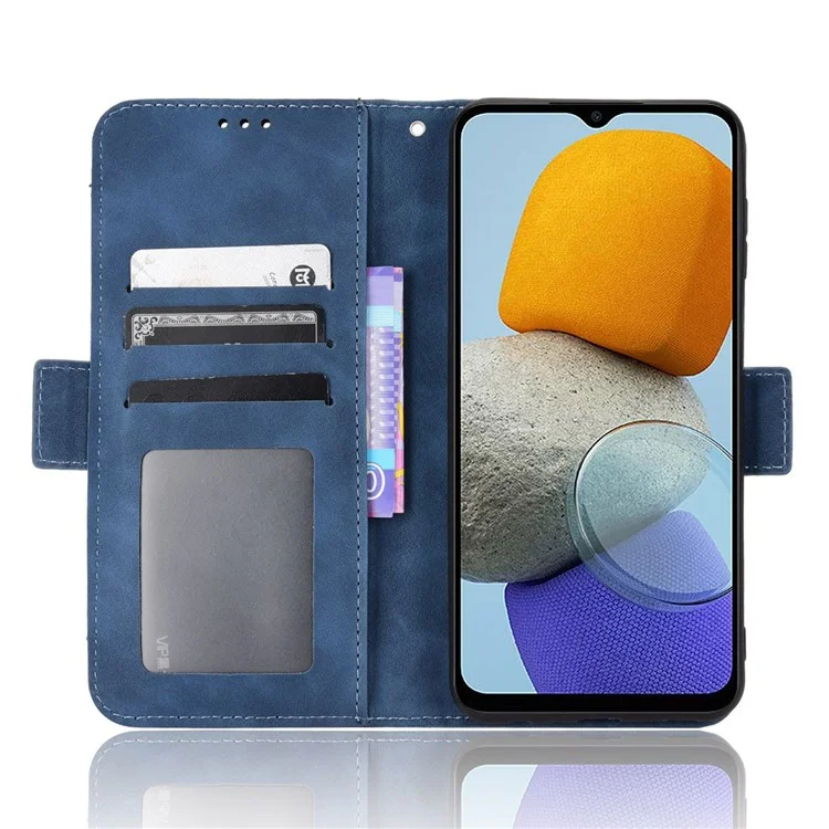 For Samsung Galaxy M23 5G/F23 5G Wallet Case Card Slots Holder Premium PU Leather Stand Shockproof Flip Protective Cover - Blue