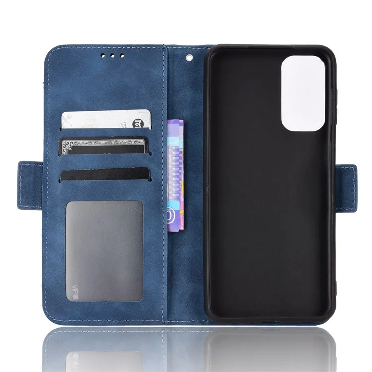 For Samsung Galaxy M23 5G/F23 5G Wallet Case Card Slots Holder Premium PU Leather Stand Shockproof Flip Protective Cover - Blue