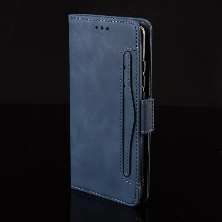 For Samsung Galaxy M23 5G/F23 5G Wallet Case Card Slots Holder Premium PU Leather Stand Shockproof Flip Protective Cover - Blue