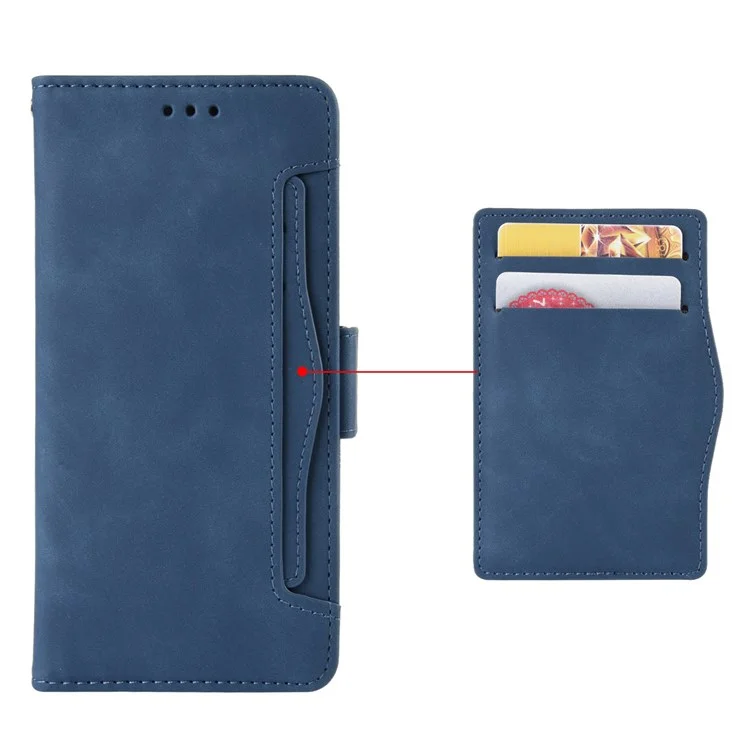 For Samsung Galaxy M23 5G/F23 5G Wallet Case Card Slots Holder Premium PU Leather Stand Shockproof Flip Protective Cover - Blue