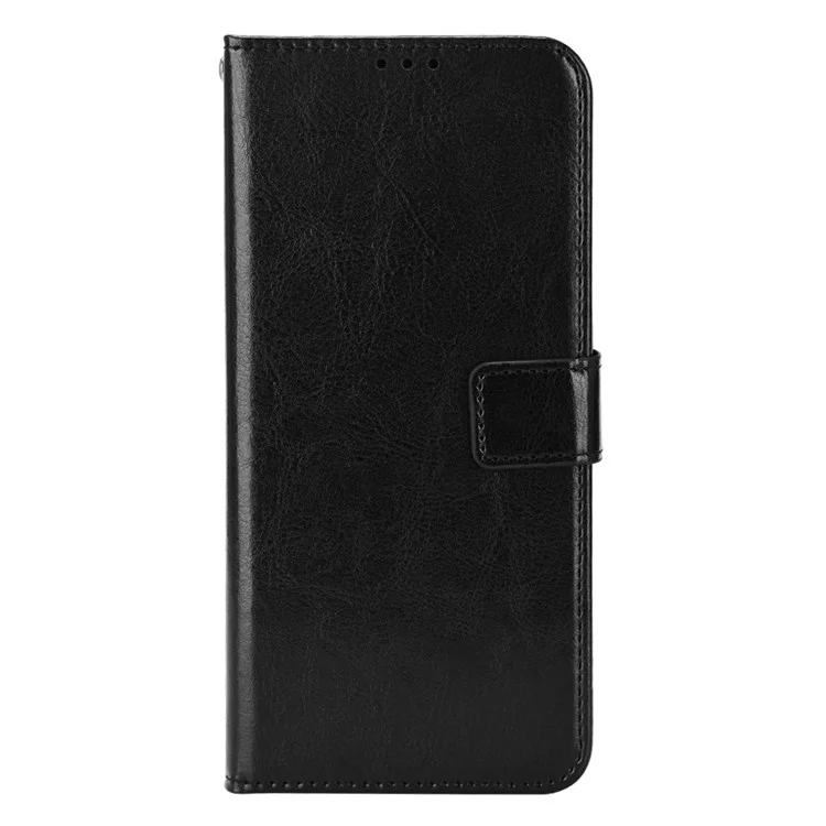 Para Samsung Galaxy M23 5G/F23 5G Crazy Horse Horse Texture Flip Carteira pu Couro Stand Hand Strap Tampa Protetora à Prova de Choque - Preto