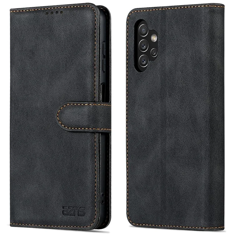 AZNS For Samsung Galaxy A13 4G PU Leather Wallet Folio Flip Phone Case Adjustable Stand Protective Cover - Black