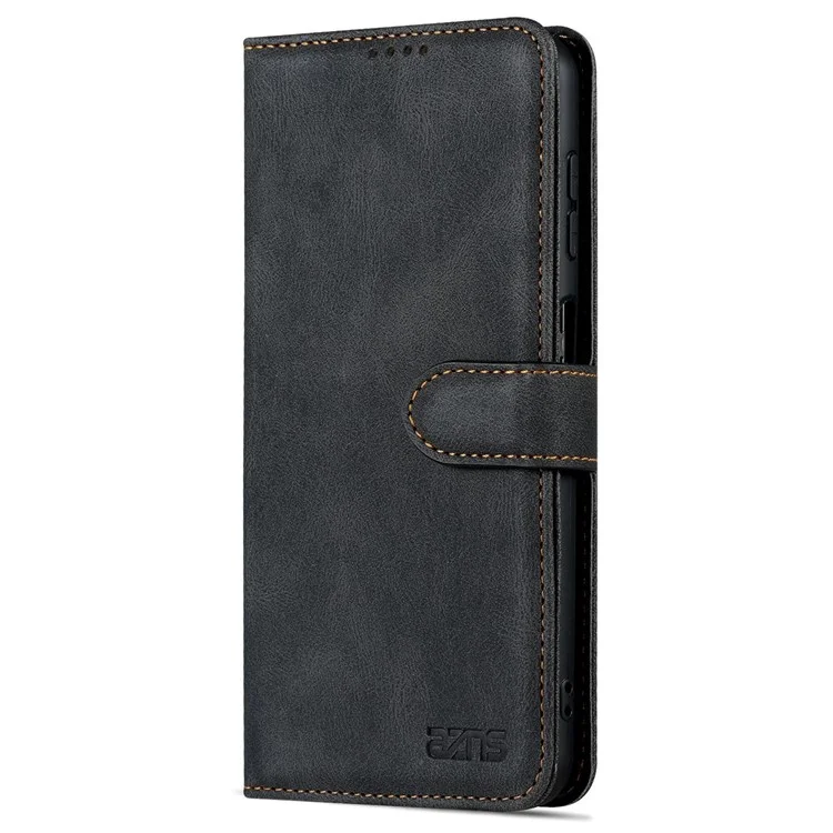AZNS For Samsung Galaxy A13 4G PU Leather Wallet Folio Flip Phone Case Adjustable Stand Protective Cover - Black