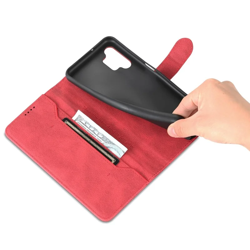 AZNS For Samsung Galaxy A13 4G PU Leather Wallet Folio Flip Phone Case Adjustable Stand Protective Cover - Red