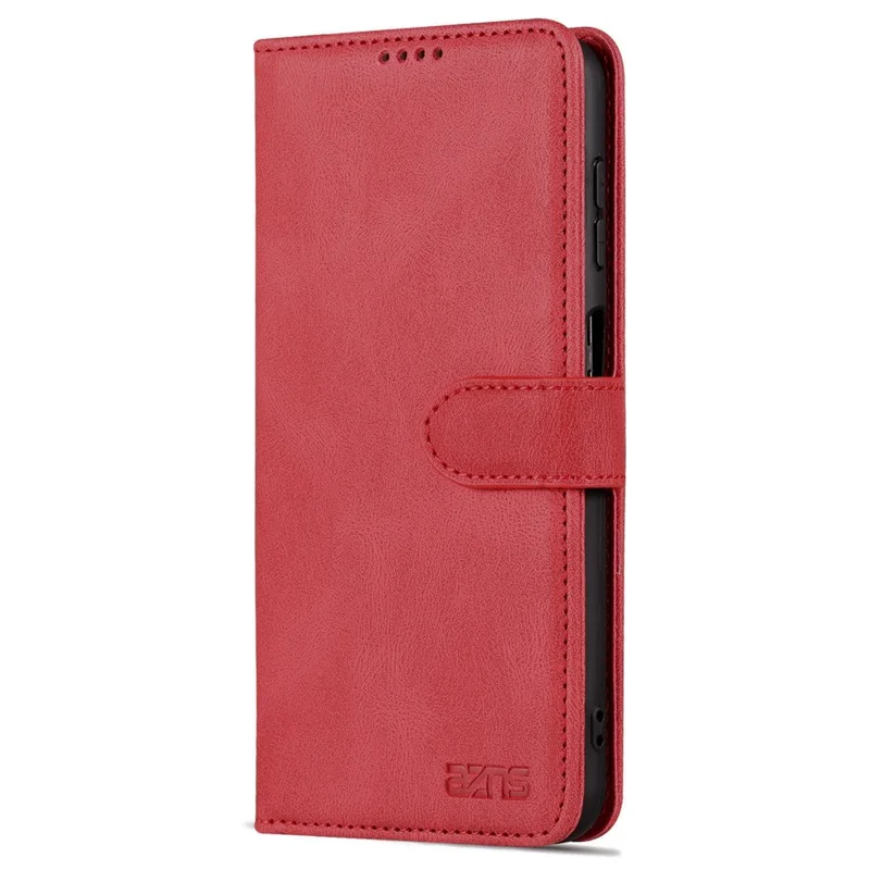 AZNS For Samsung Galaxy A13 4G PU Leather Wallet Folio Flip Phone Case Adjustable Stand Protective Cover - Red