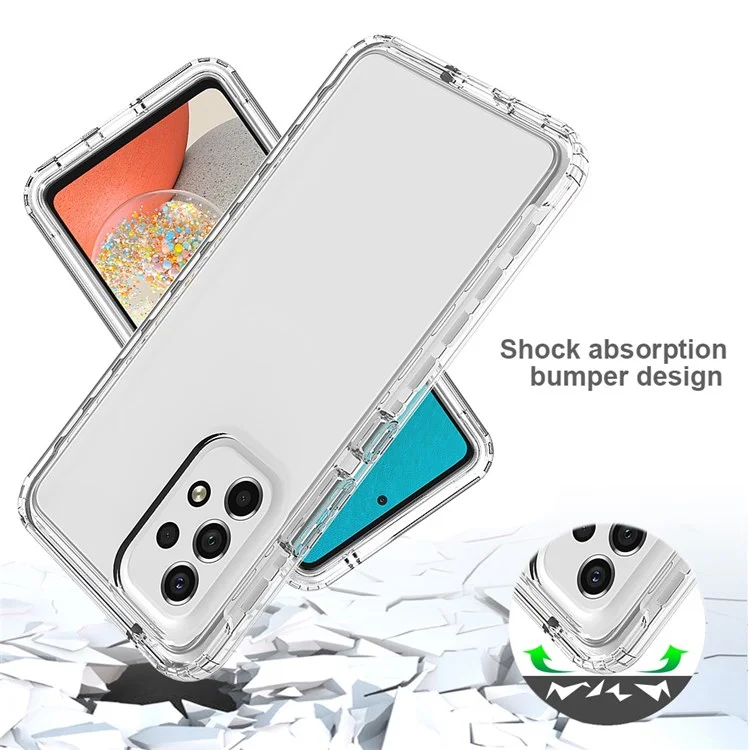 Custodia ibrida PC+TPU a 3 in 1 per Samsung Galaxy A53 5G, cover per telefono mobile protettiva con gradiente e antiurto, con pellicola protettiva per lo schermo in PET - Viola