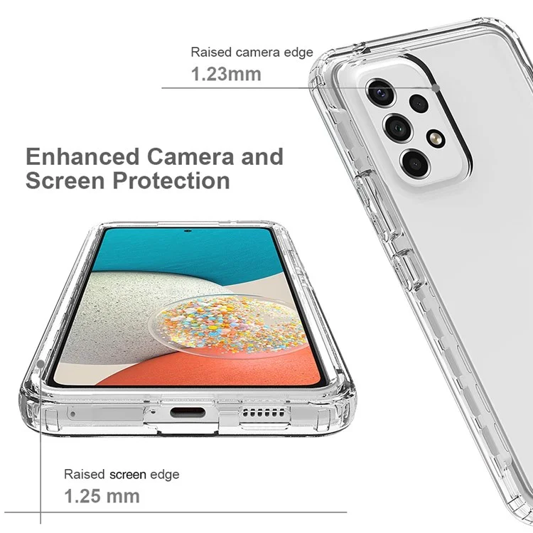 Custodia ibrida PC+TPU a 3 in 1 per Samsung Galaxy A53 5G, cover per telefono mobile protettiva con gradiente e antiurto, con pellicola protettiva per lo schermo in PET - Viola
