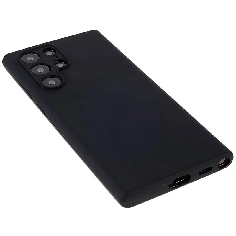 For Samsung Galaxy S22 Ultra 5G Mobile Phone Case Bag Soft Solid State Silicone Phone Case Phone Protector - Black