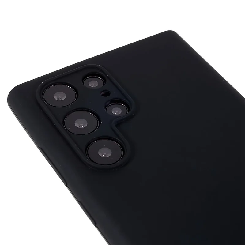 For Samsung Galaxy S22 Ultra 5G Mobile Phone Case Bag Soft Solid State Silicone Phone Case Phone Protector - Black
