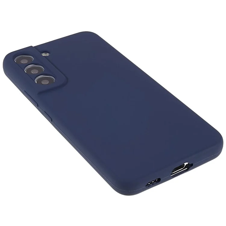 For Samsung Galaxy S22 5G Smartphone Case Bag Premium Solid State Silicone Anti-shock Mobile Phone Protector - Dark Blue