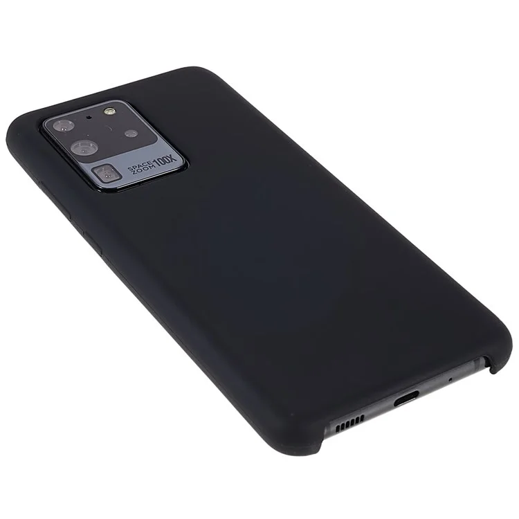 For Samsung Galaxy S20 Ultra Phone Covering Bag Premium Solid State Silicone Phone Case Mobile Phone Protector - Black