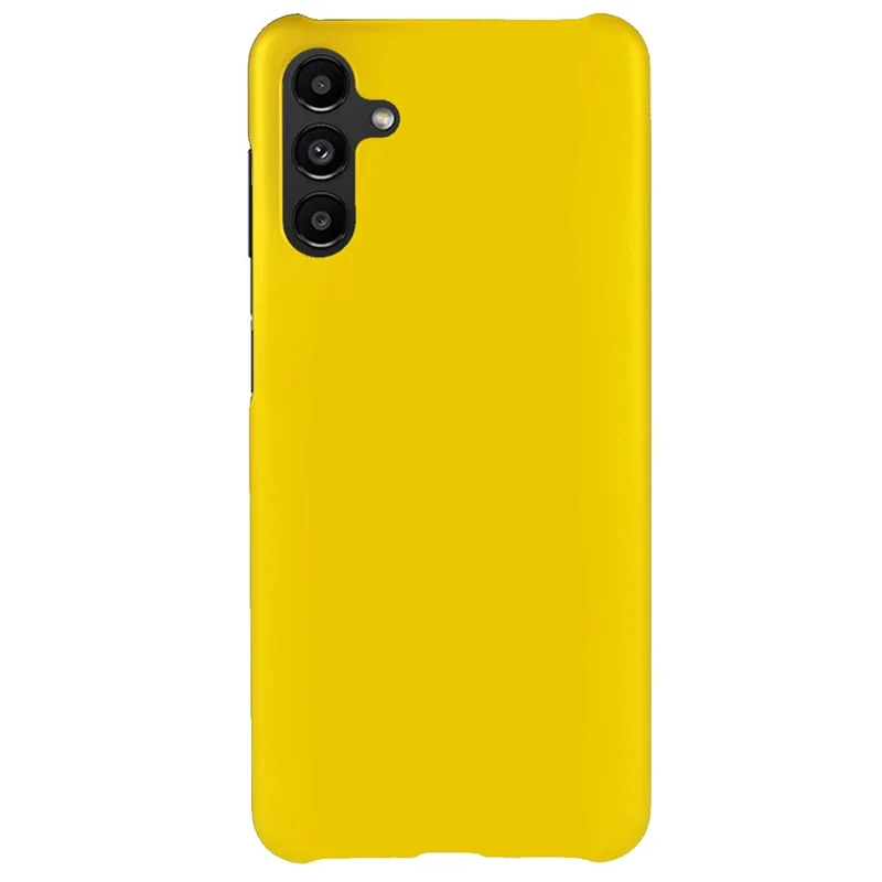 For Samsung Galaxy A13 5G Glossy Surface Hard PC Phone Case Anti-scratch Rubberized Protective Cover - Yellow