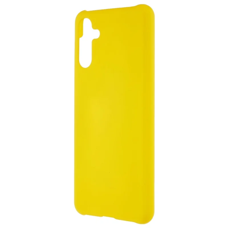 For Samsung Galaxy A13 5G Glossy Surface Hard PC Phone Case Anti-scratch Rubberized Protective Cover - Yellow