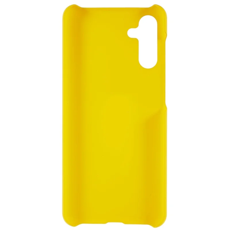 For Samsung Galaxy A13 5G Glossy Surface Hard PC Phone Case Anti-scratch Rubberized Protective Cover - Yellow